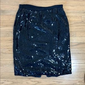 Black Sequins Skirt